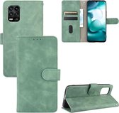 Voor Xiaomi Mi 10 Lite Effen Kleur Huidgevoel Magnetische Gesp Horizontale Flip Kalfsstructuur PU Lederen Case met Houder & Kaartsleuven & Portemonnee (Groen)