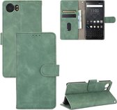 Voor BlackBerry Keyone Effen Kleur Huid Voel Magnetische Gesp Horizontale Flip Kalf Textuur PU Lederen Case met Houder & Kaartsleuven & Portemonnee (Groen)