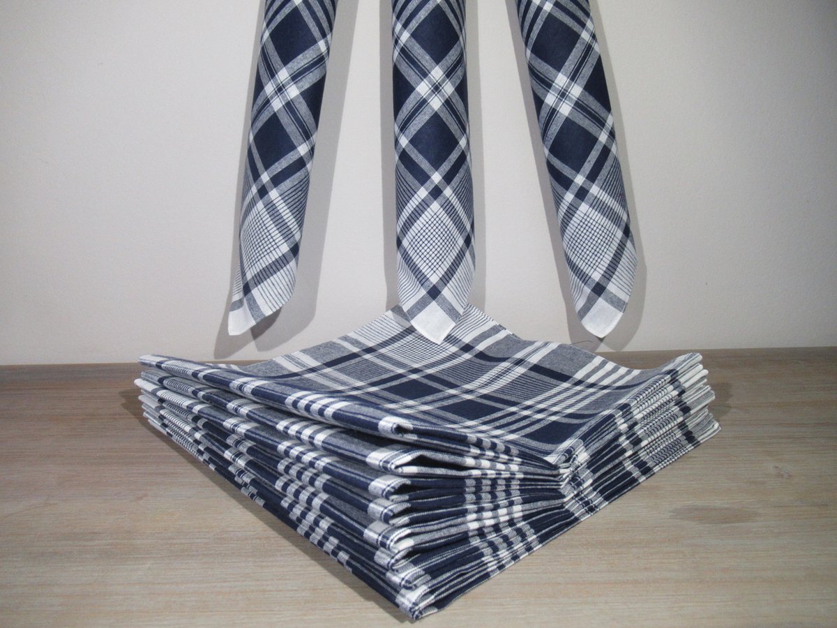 Goedkoopste SET VAN 10 STUKS | XXL WERKZAKDOEKEN BLAUW EXTRA GROOT 50X50CM 100 KATOEN