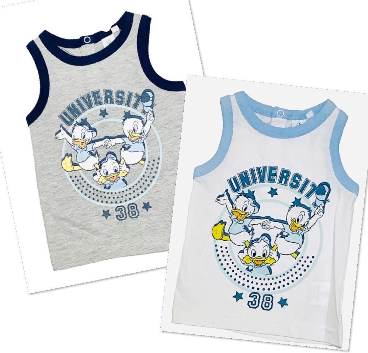 Disney Kwik Kwek en Kwak mouwloos t-shirt / hemd - set van 2 - maat 86 (24 maanden)