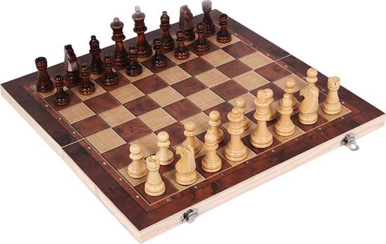 Queen's Gambit | Houten Box - KINGS GLORY | Groot! Schaakbord: 44 x 44 cm |... |