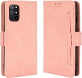 Voor OnePlus 8T Wallet Style Skin Feel Kalfspatroon lederen hoes met aparte kaartsleuf (roze)