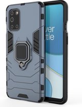 Voor OnePlus 8T PC + TPU schokbestendige beschermhoes met magnetische ringhouder (marineblauw)