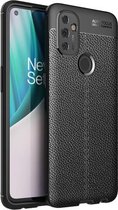 Voor OnePlus N100 Litchi Texture TPU schokbestendig hoesje (zwart)