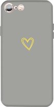 Voor iPhone 6s / 6 Golden Love-heart Pattern Colorful Frosted TPU telefoon beschermhoes (grijs)