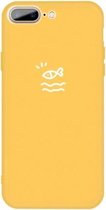 Voor iPhone 8 Plus / 7 Plus Golden Love-heart Pattern Colorful Frosted TPU telefoon beschermhoes (geel)
