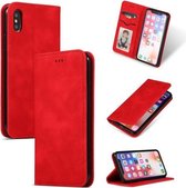 Retro Skin Feel Business magnetische horizontale lederen flip-hoes voor iPhone XS / X (rood)