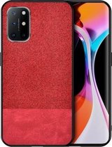 Voor Samsung Galaxy A72 schokbestendig splicing PU + stoffen textuur PC + TPU beschermhoes (rood)