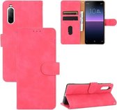 Voor Sony Xperia 10 II Effen Kleur Huidgevoel Magnetische Gesp Horizontale Flip Kalfsstructuur PU Lederen Case met Houder & Kaartsleuven & Portemonnee (Rose Rood)