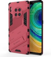 Voor Huawei Mate 30 Punk Armor 2 in 1 PC + TPU schokbestendig hoesje met onzichtbare houder (rozerood)