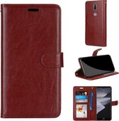 Voor Nokia 2.4 Pure Kleur Horizontale Flip PU lederen tas met houder & kaartsleuven & portemonnee & fotolijst (bruin)