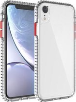 2-in-1 Ultra Clear Elf schokbestendige pc + TPU-hoes met verwijderbare kleurknop voor iPhone XR (rood)