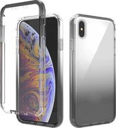 Schokbestendig Hoge transparantie Tweekleurige geleidelijke verandering PC + TPU Snoepkleuren Beschermhoes voor iPhone XS Max (zwart)