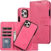 Voor iPhone 11 Pro Max KLT888-2 Retro 2 in 1 Afneembare Magnetische Horizontale Flip TPU + PU Leren Case met Houder & Kaartsleuven & Fotolijst & Portemonnee (Rose Red)