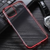 Voor iPhone 12/12 Pro drietraps galvaniseren TPU beschermende zachte hoes (rood)