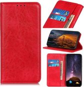 Voor Galaxy A01 Magnetische Retro Crazy Horse Texture Horizontale Flip Leren Case met Houder & Kaartsleuven & Portemonnee (Rood)
