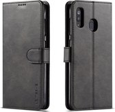 Voor Galaxy A60 LC.IMEEKE Horizontale lederen flip-hoes met kalfsleer, met houder en kaartsleuven en portemonnee (zwart)