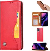 Kneed Skin Texture Horizontale Flip Leren Case voor iPhone 11 Pro Max, met Fotolijst & Houder & Kaartsleuven & Portemonnee (Rood)