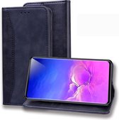 Voor Samsung Galaxy S10 Business Stitching Horizontale flip lederen tas met dubbele vouw & beugel & kaartsleuven & fotolijst & portemonnee (zwart)
