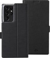 Voor Samsung Galaxy S21 Ultra 5G ViLi K-serie schokbestendig TPU + PU lederen magnetische gesp horizontale flip case met kaartsleuven & portemonnee & houder (zwart)