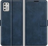 Voor Motorola G Stylus 2021 Retro Kalfspatroon Gesp Horizontale Flip Leren Case met Houder & Kaartsleuven & Portemonnee (Blauw)