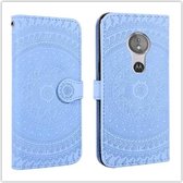 Voor Sony Xperia XZ3 Pressed Printing Pattern Horizontale Flip PU Leather Case met houder & kaartsleuven & portemonnee & & Lanyard (blauw)