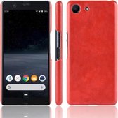 Schokbestendig Litchi Texture PC + PU-hoesje voor Sony Xperia ACE SO-02L (rood)