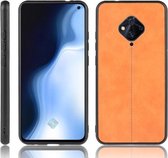 Voor Vivo S5 schokbestendige naaiende koe-patroonhuid PC + PU + TPU-hoes (oranje)