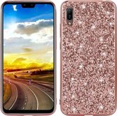 Voor Huawei Y6 Pro / Enjoy 9e Glittery Poeder Schokbestendig TPU-hoesje (Rose Rold)