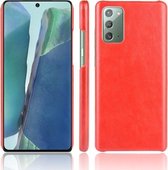 Voor Samsung Galaxy Note20 schokbestendige Litchi-textuur pc + PU-hoes (rood)