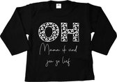 Shirt baby-Mama ik vind je zo lief-jongen-meisje-shirt lange mouwen-zwart-wit-Maat 56