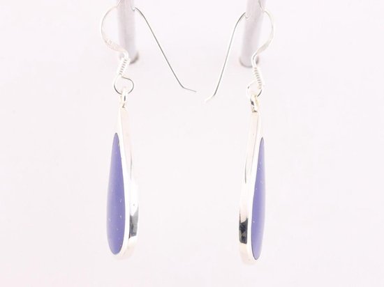 Grandes boucles d'oreilles en argent avec lapis lazuli