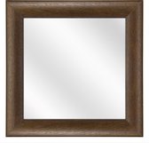 Spiegel met Ronde Houten Lijst - Koloniaal - 30 x 30 cm