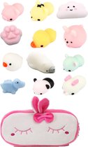 Mochi Squishy incl. Etui Konijntje - Mochi Fidget Toy - Squishy soft animal - Etui Konijntje 12 Stuks