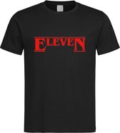 Zwart T shirt met Rood "Eleven" tekst maat XL