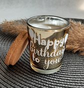 Mint11 - geurkaars jasmijngeur - happy birthday - wenskaars - kaars met tekst - cadeau voor haar - verjaardagskado - verjaardagscadeau - kado voor haar - kado voor hem - cadeau voo