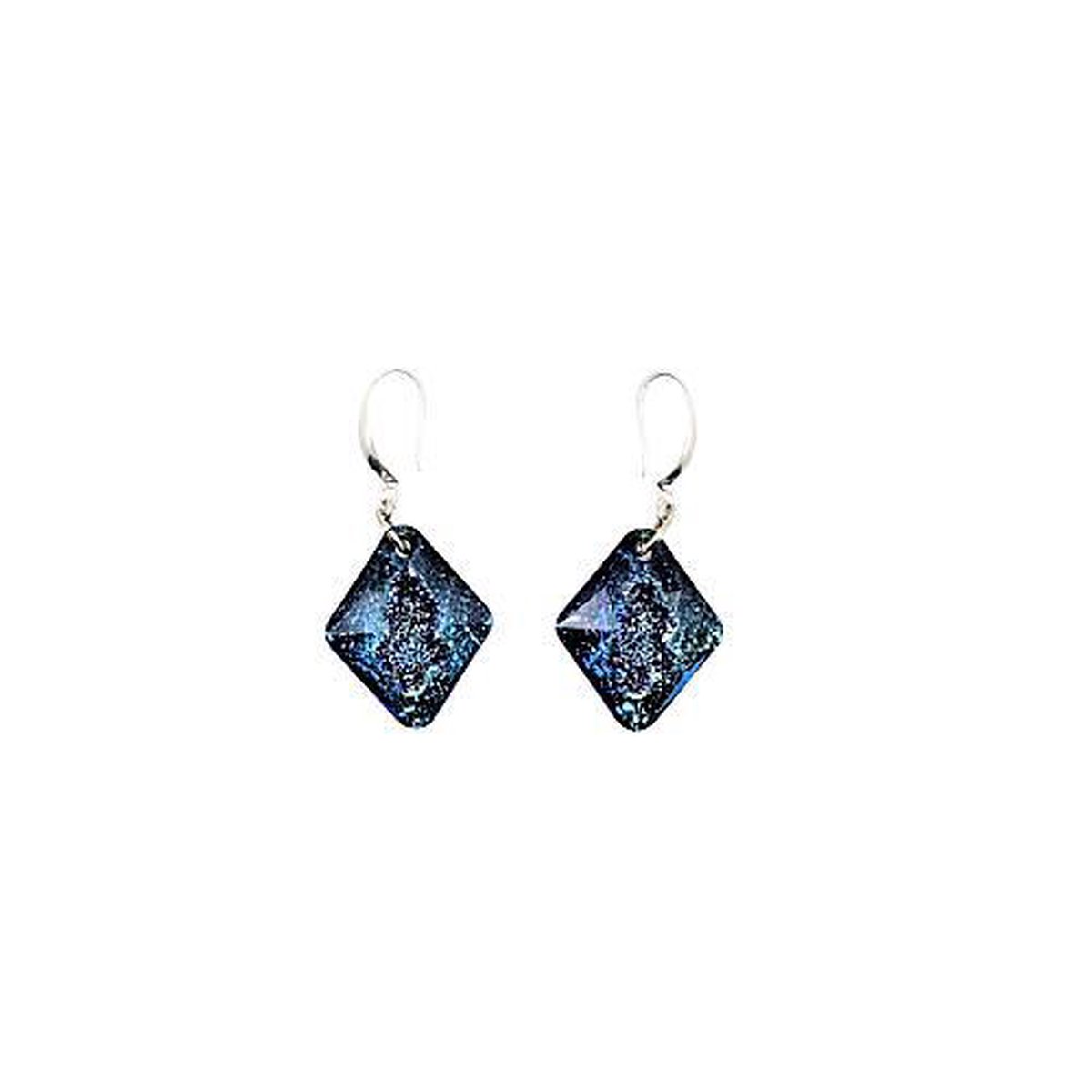 Prachtige oorbellen met Growing Crystal Rhombus Pendant from Swarovski ® blauw