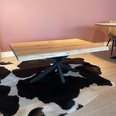 Eikenhouten Salontafel met boomstam effect met matrix-poot - 3 laags blanke Skylt 2k lak afwerking