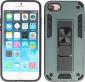 iPhone SE 2020 Hoesje - iPhone 8 Hoejse - iPhone 7 Hoesje - Tough Armor Hardcase - Telefoonhoesje Met Standfunctie - Bestcases Backcover - Donker Groen