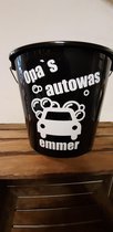 Emmer - Tekst - 5 liter - Opa's Autowas emmer - Zwart - Kado - Gift