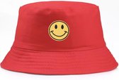 Bucket hat - Smiley Hoedje Vissershoedje Zonnehoedje - Rood