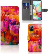 GSM Hoesje Geschikt voor Samsung Galaxy A71 Cover met Tekst Tulips