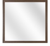 Spiegel met Vlakke Houten Lijst - Walnoot - 30 x 30 cm