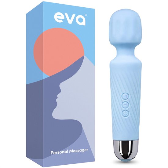 Eva® Personal Massager & Magic Wand Vibrator - G Spot Vibrator & Clitoris Stimulator - Stille Vibrators voor Vrouwen - Erotiek Sex Toys ook voor Koppels - Erotiek - Ocean Blue