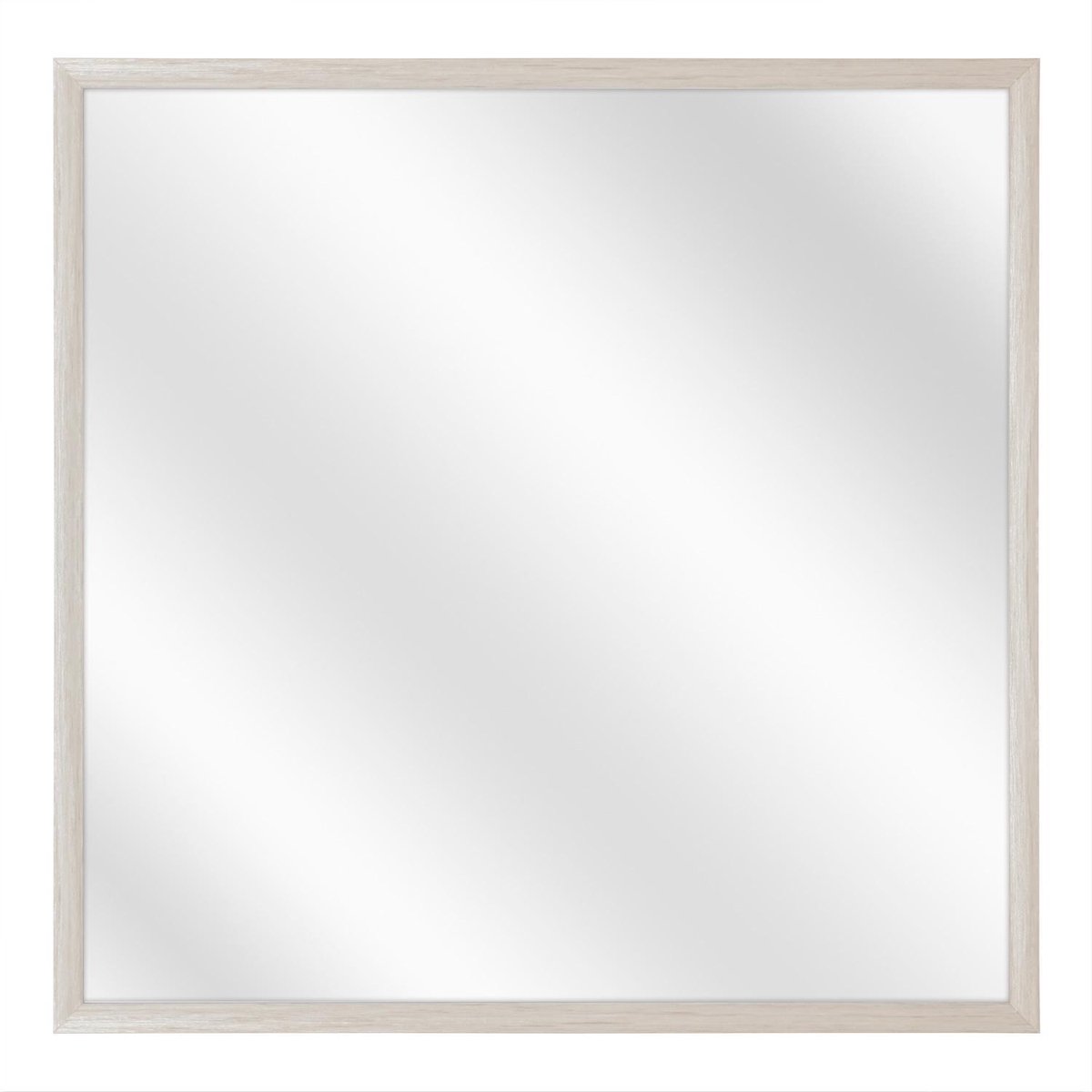 Spiegel met Luxe Aluminium Lijst - Wit Eik - 30 x 30 cm