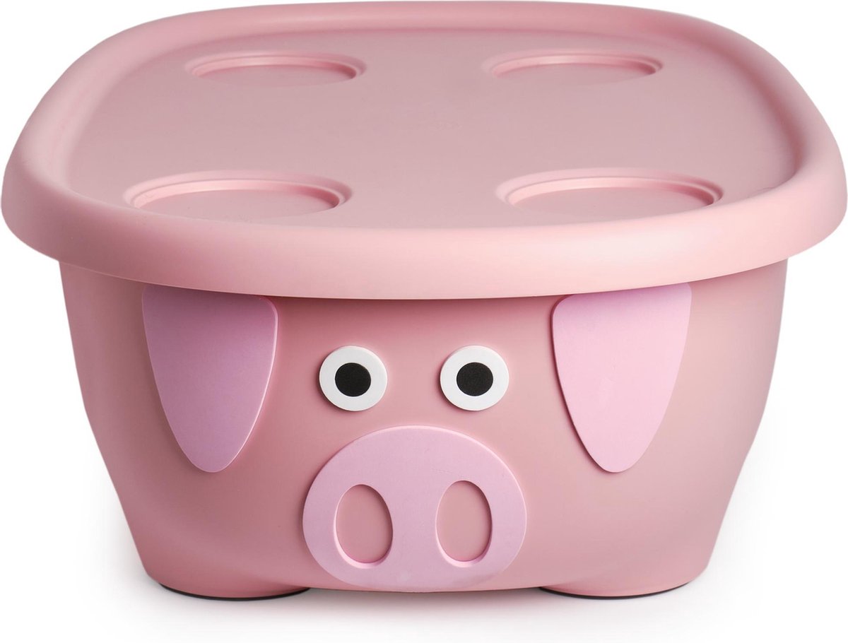Prince Lionheart Tubimal® Met Hangmat |Baby & Peuter Badje| Opbergruimte Met Deksel | Stapelbaar | Herbruikbaar - Roze Varken