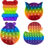 Pop It - fidget - Rainbow Set van 4 leuke Pop Its