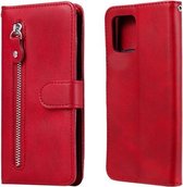 Voor Samsung Galaxy M31s Mode Kalf Textuur Rits Horizontale Flip Leren Case met Houder & Kaartsleuven & Portemonnee (Rood)