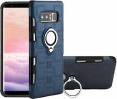 Voor Galaxy Note 8 2 in 1 Cube PC + TPU beschermhoes met 360 graden draaien zilveren ringhouder (marineblauw)