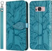 Voor Samsung Galaxy S8 Life of Tree Embossing Pattern Horizontale flip lederen tas met houder & kaartsleuf & portemonnee & fotolijst & lanyard (meerblauw)